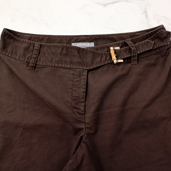Ann Taylor Pants Size 10 Womens Brown Cotton-Blend - Picture 6 of 11